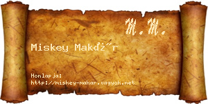 Miskey Makár névjegykártya